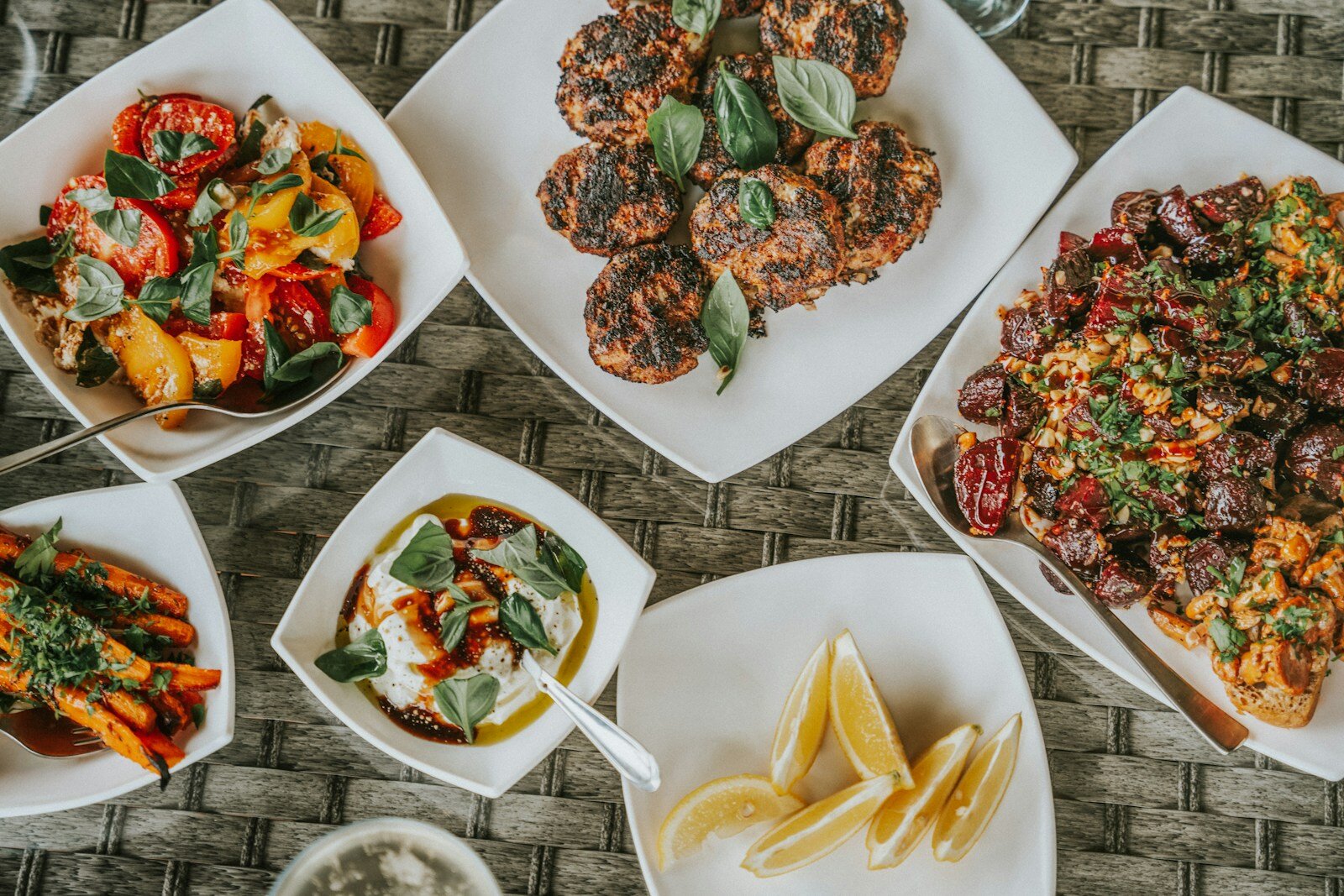 a table full of food